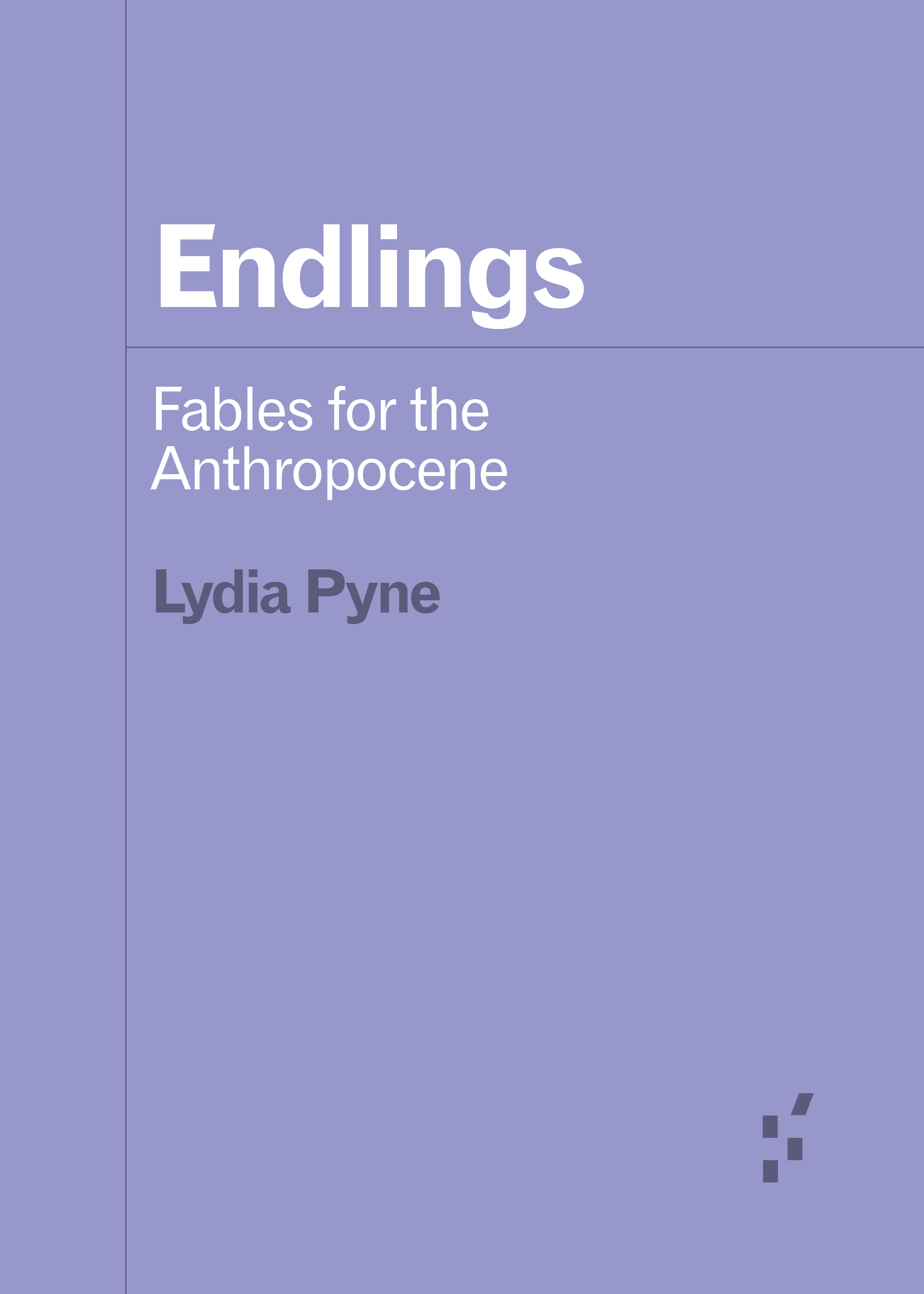 Typographic cover with periwinkle as the primary color.