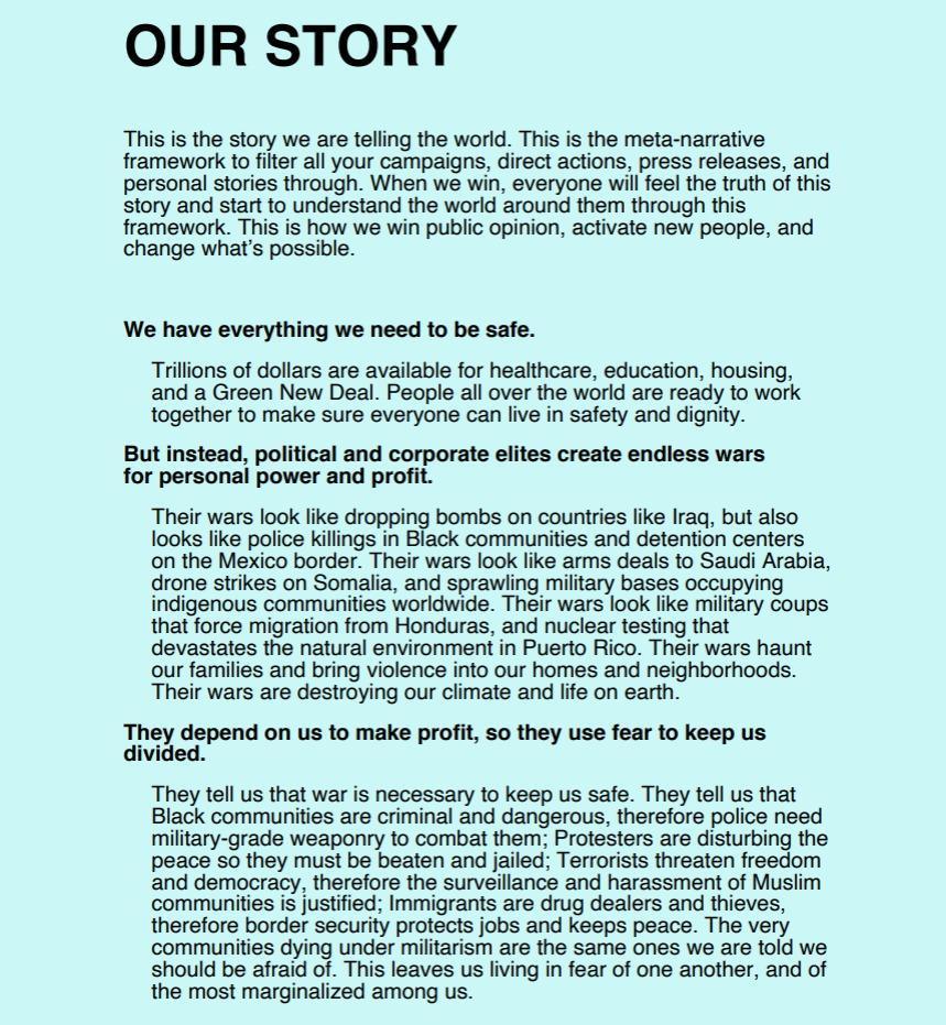 Our story as written above against a light blue background.