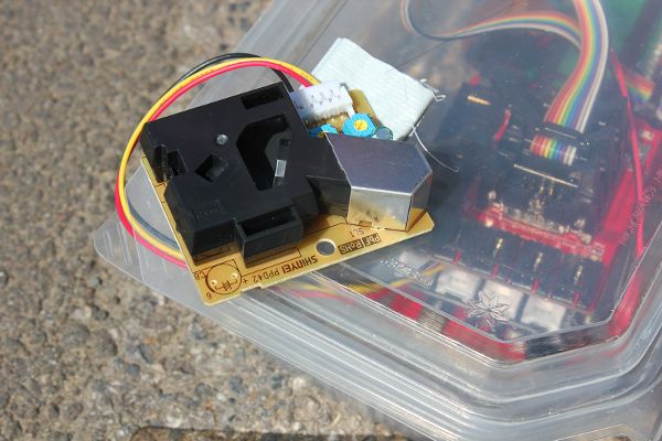 Shinyei PM2.5 sensor used in prototype during a test walk in London.