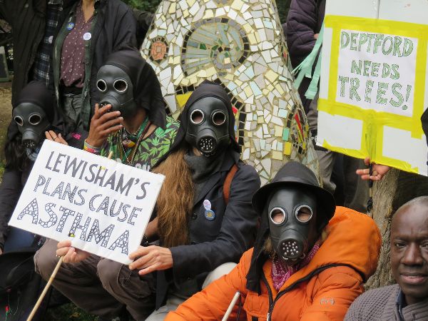 Save Reginald Save Tidemill campaigners photographed in the Old Tidemill Wildlife Garden in Deptford, London, UK, in October 2018.