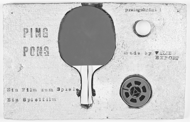 A diagram of the ping pong paddle and a ball to the right. To the bottom right is a film.