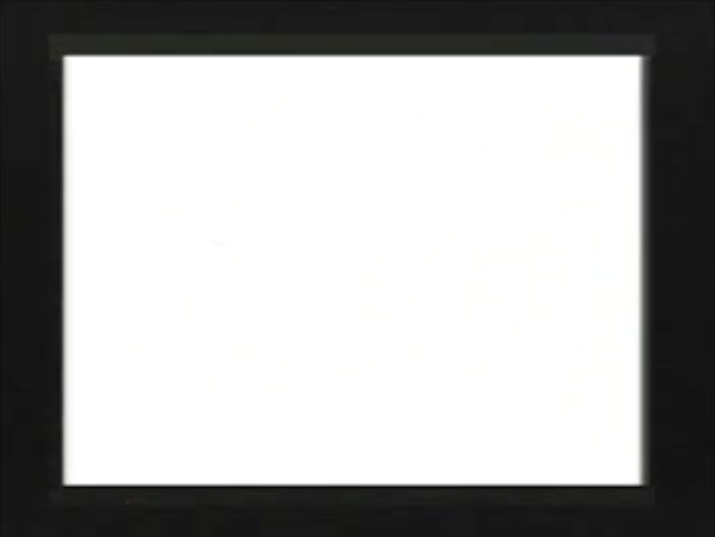 The film is reduced to a white square with a black border, including some fine-grained blurring artifacts.