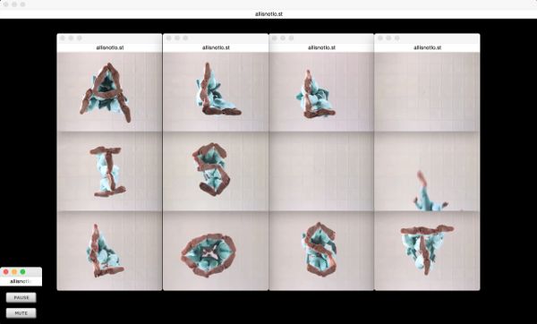 Composite image of dancers shaping themselves into letters, spelling out “ALL IS LOST”