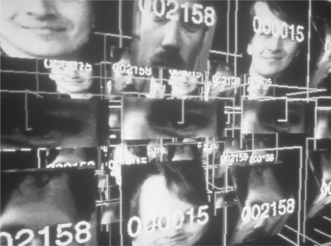 A screenshot of the view of the archive avatar component. There are overlapping images of two men with numbers written over him.