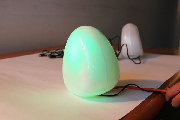 Air Quality Egg flashing in different colors to indicate a successful connection has been made.