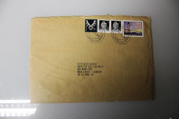Completed Logbook returned by anonymous participant to the Citizen Sense research team in London.