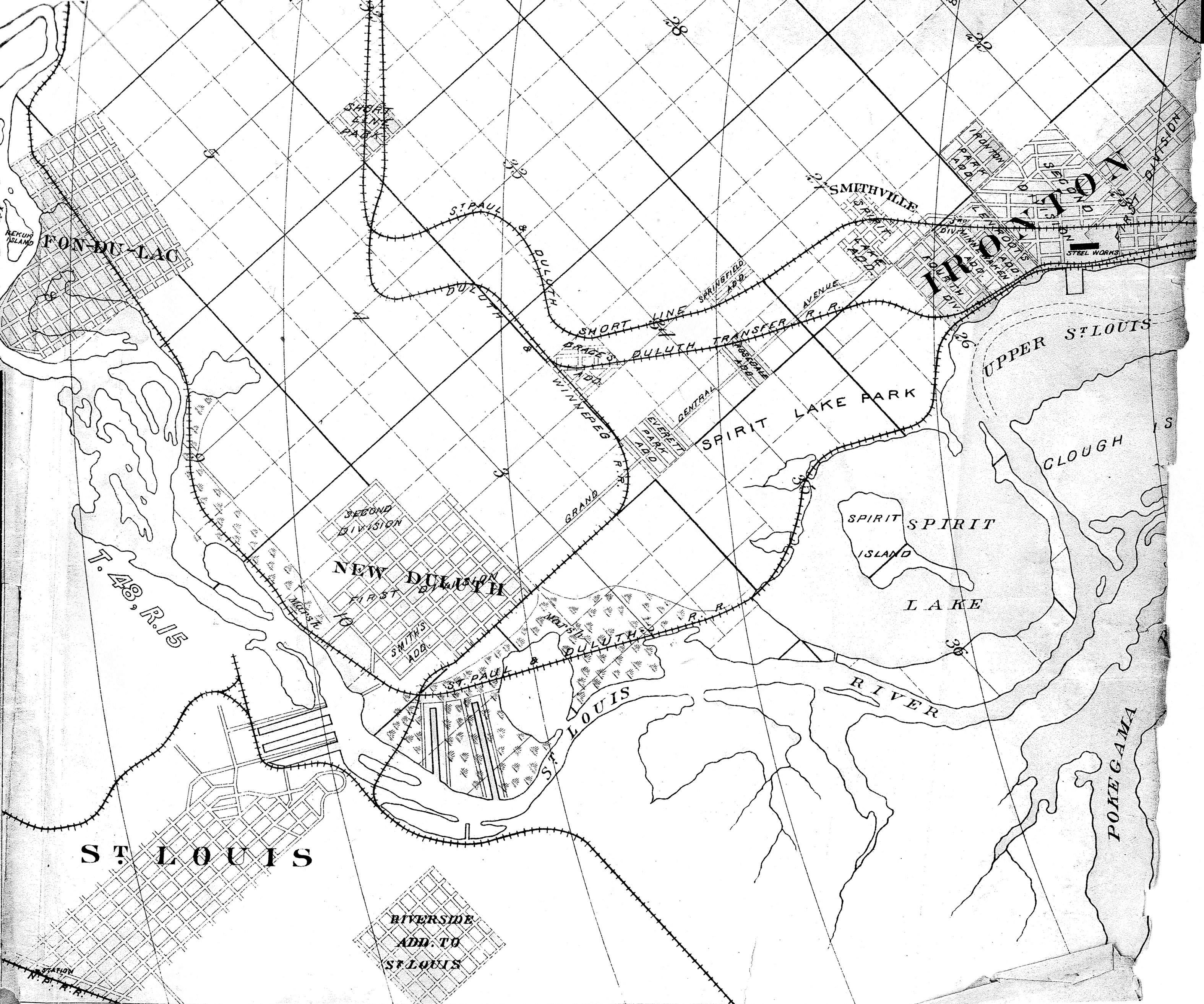 A map from the nineteenth century, which has been scanned from the original source, shows uneven edges and other age-related marks.