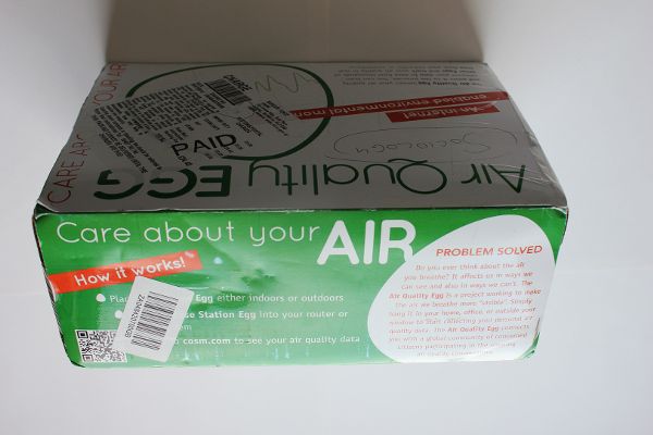 Air Quality Egg package, which provides promotional text about air quality action and communities.