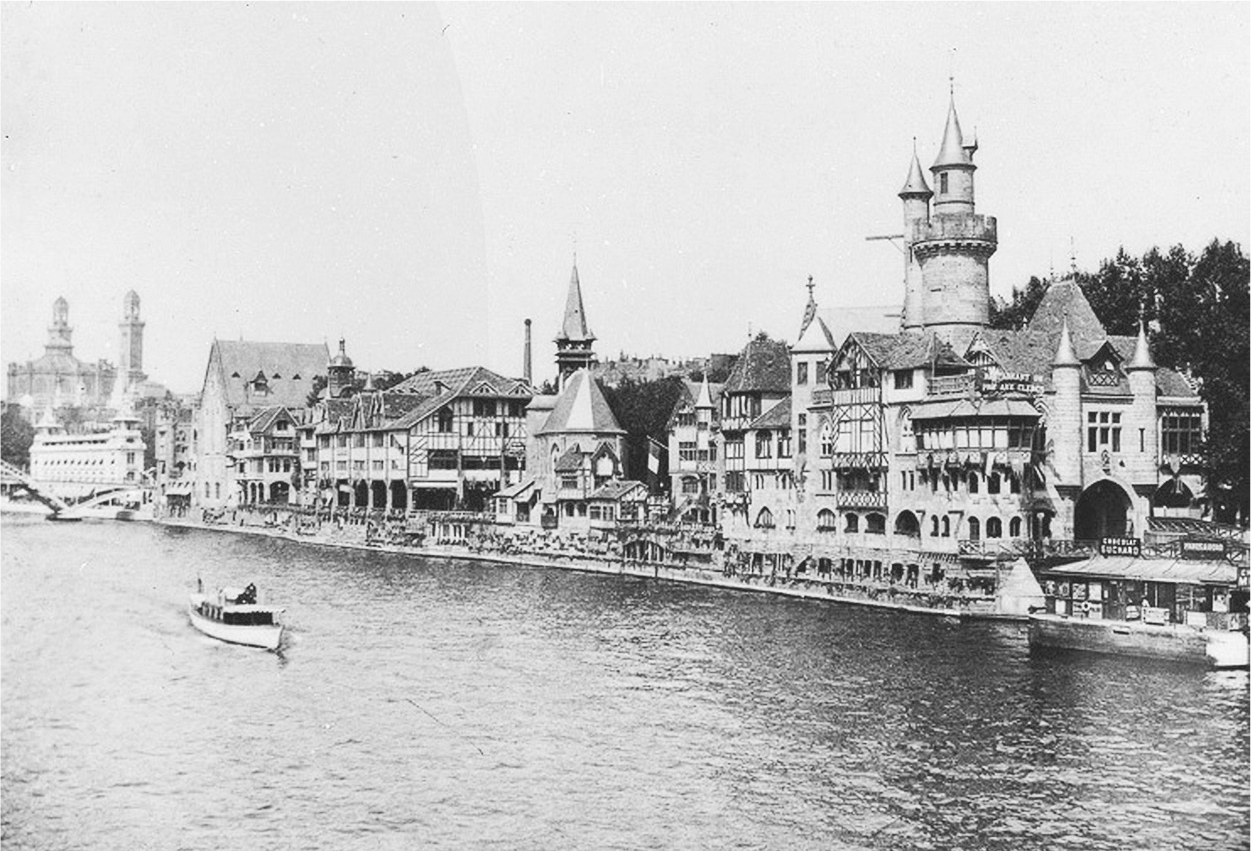 A photograph of a lake view of Vieux Paris.