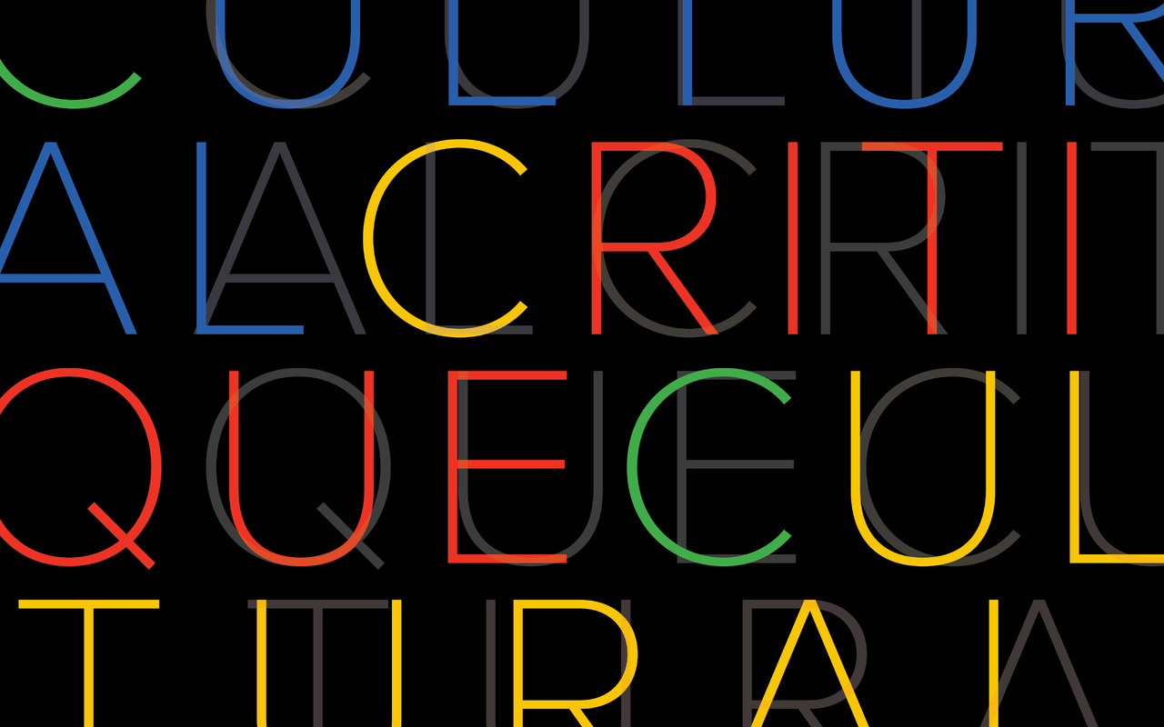 The title of the journal appears over and over again against itself. Words appear in green, blue, yellow, and red lettering.