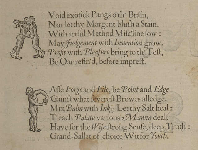 Cropped photograph of commendatory verse from *Theophila* (1652)